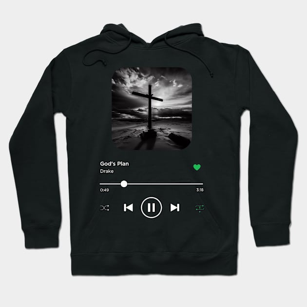 God's Plan, Drake, Music Playing On Loop, Alternative Album Cover Hoodie by SongifyIt